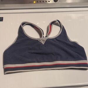 Champion Navy Sports Bra with Red and White Trim